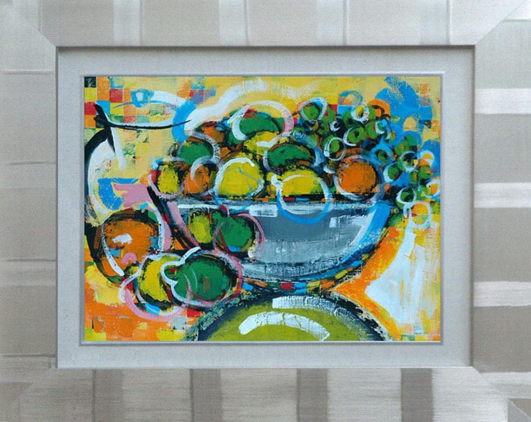 油絵 絵 絵画 インテリア uF6-061604 静物 果物 花瓶