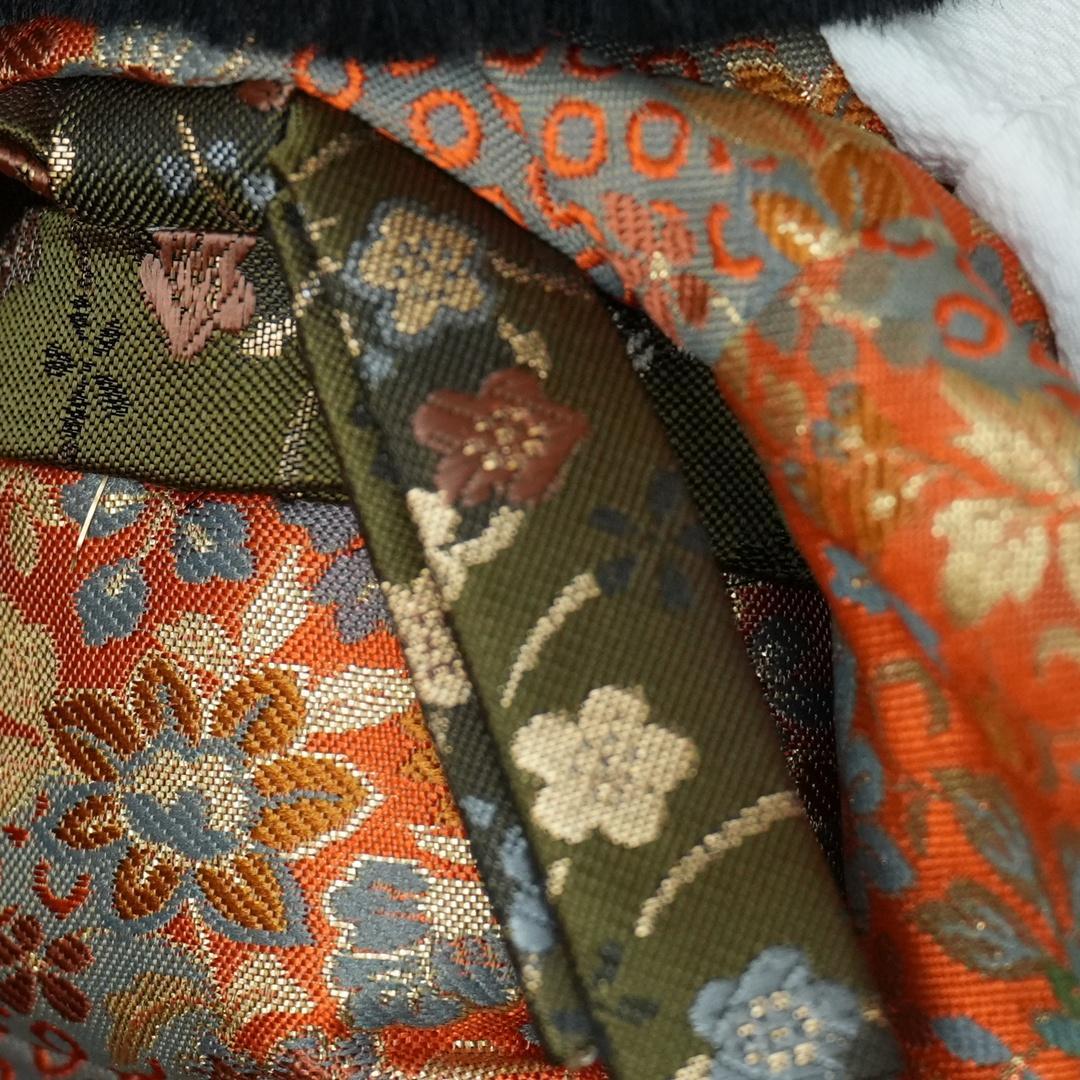 市松人形 久月 雅 金とオレンジ柄の着物 ガラスケース入り