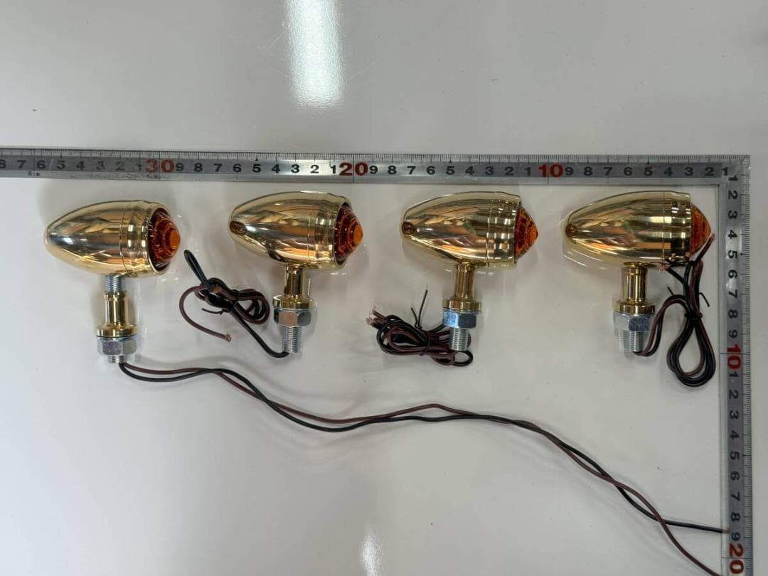 ブラス ハーレー ビンテージ チョッパー ボバー ウインカー4個セット