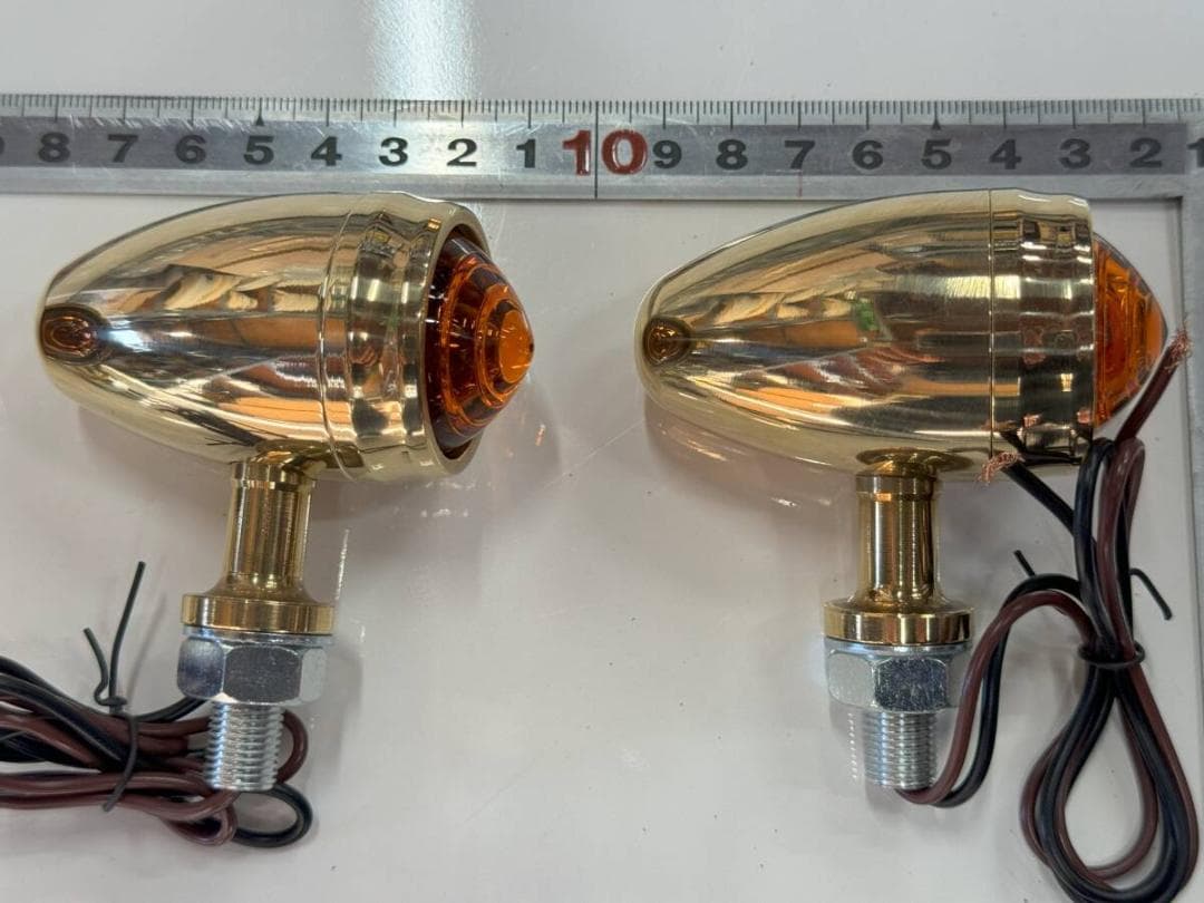 ブラス ハーレー ビンテージ チョッパー ボバー ウインカー4個セット