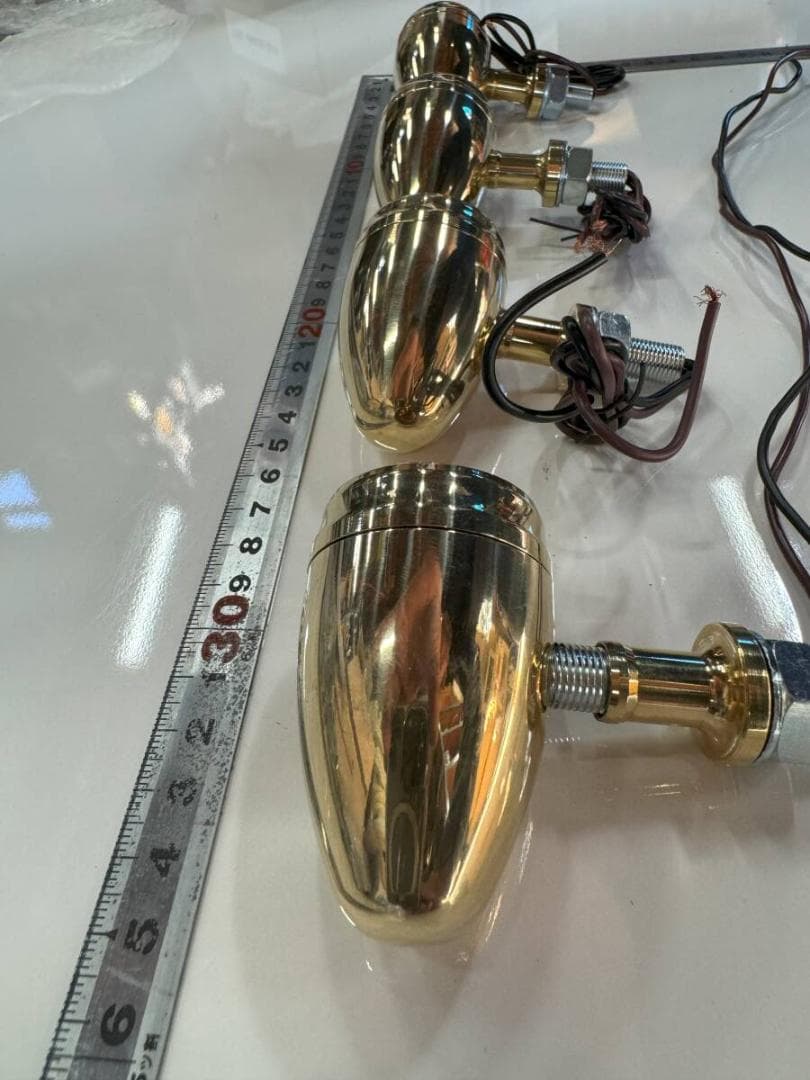 ブラス ハーレー ビンテージ チョッパー ボバー ウインカー4個セット