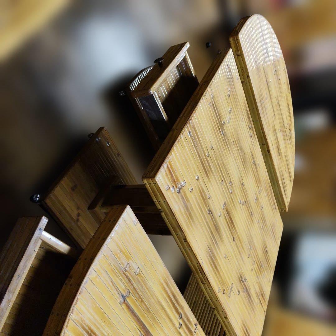 梅里竹芸　竹製キャスター付き　テーブル