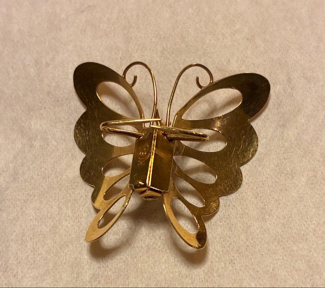 K18ゴールド 蝶のブローチ　2.4グラム