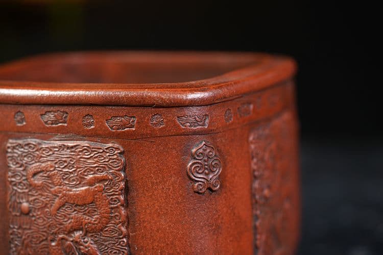 中国宜興 竜紋紫砂鉢 小花鉢 菖蒲盆栽 多肉植木鉢 小品盆栽鉢 大品盆栽鉢