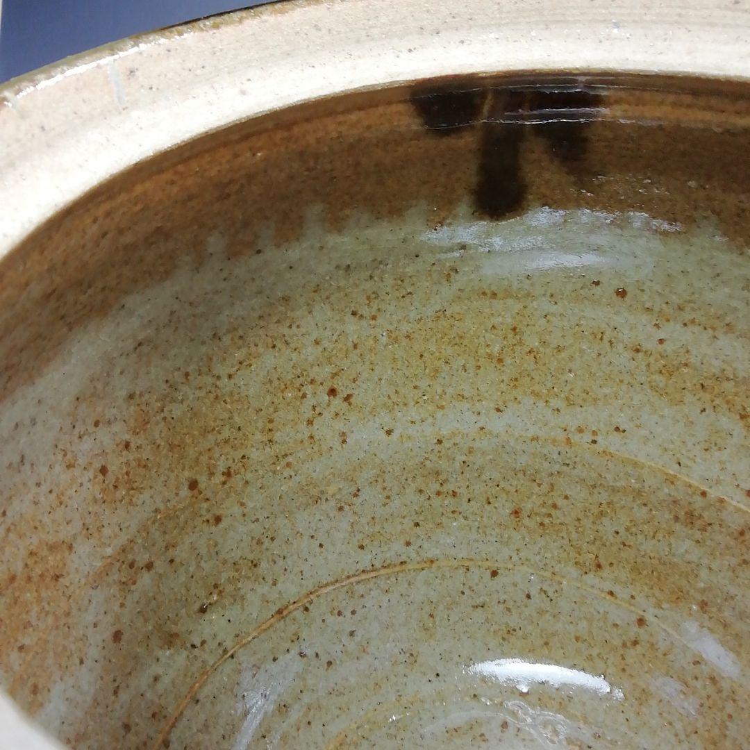 Ｓ７９１　水指　『灰釉黒流水指』『浩作』　共箱　茶道具