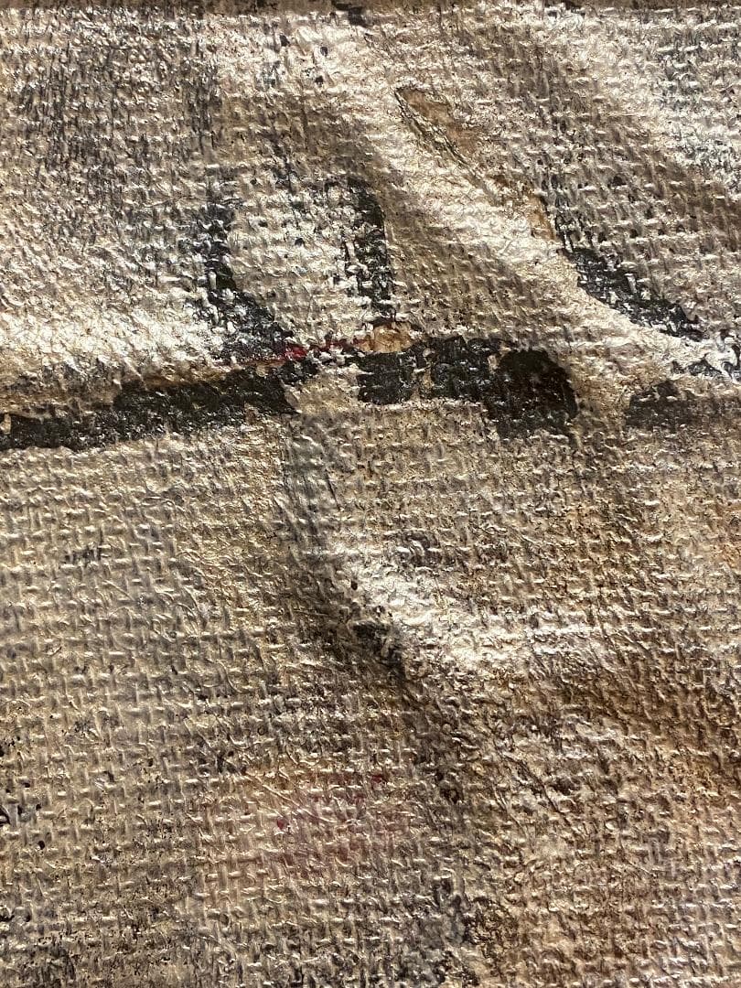 「真作」須田剋太「抽象記号」抽象画　油彩画　額装　サイン有り　F10号