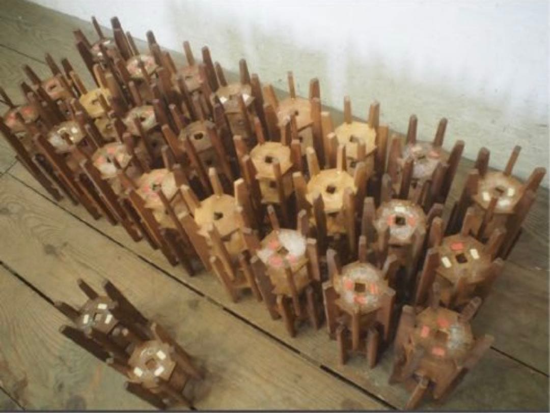 ◆38個珍しい6本脚木製糸巻きレトロ古民具糸車 オブジェインテリア アンティーク