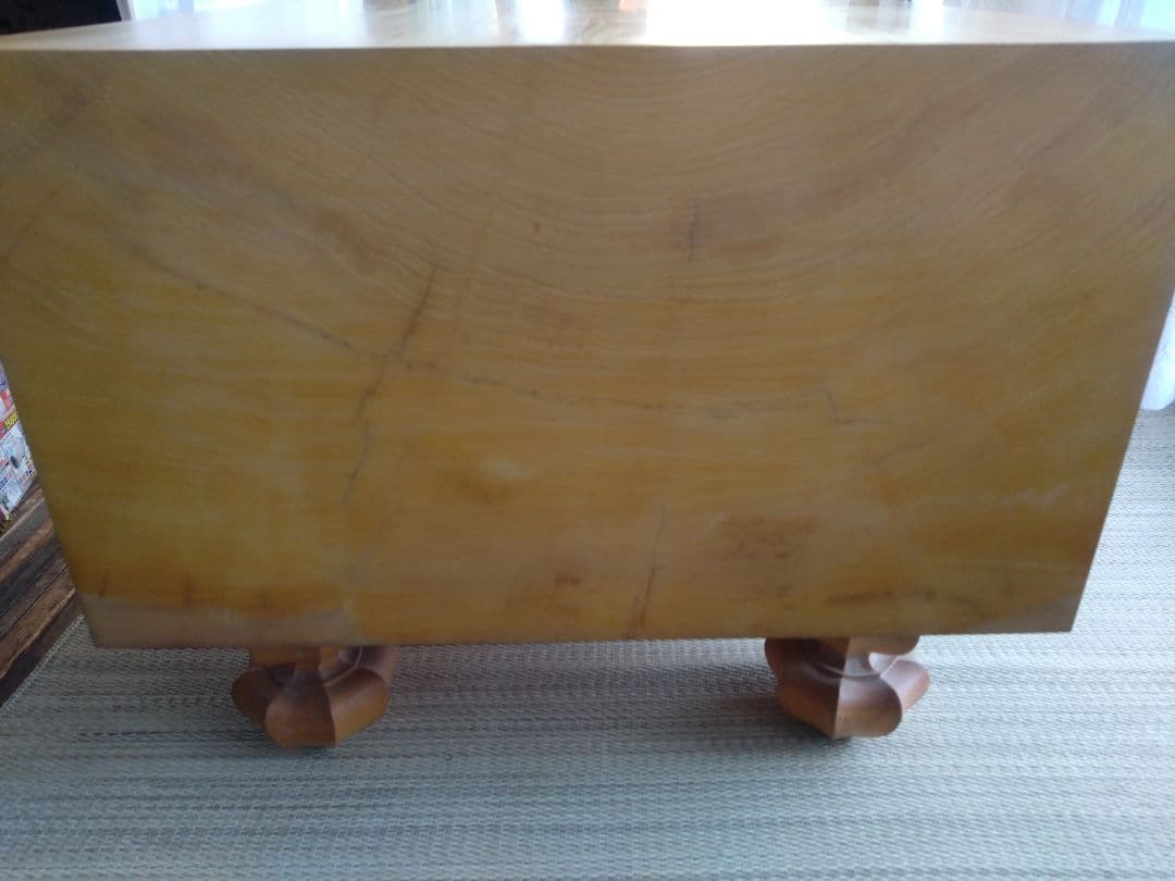 値下げ【囲碁】国産本榧　極厚　8寸碁盤＋本蛤、那智黒28号付き