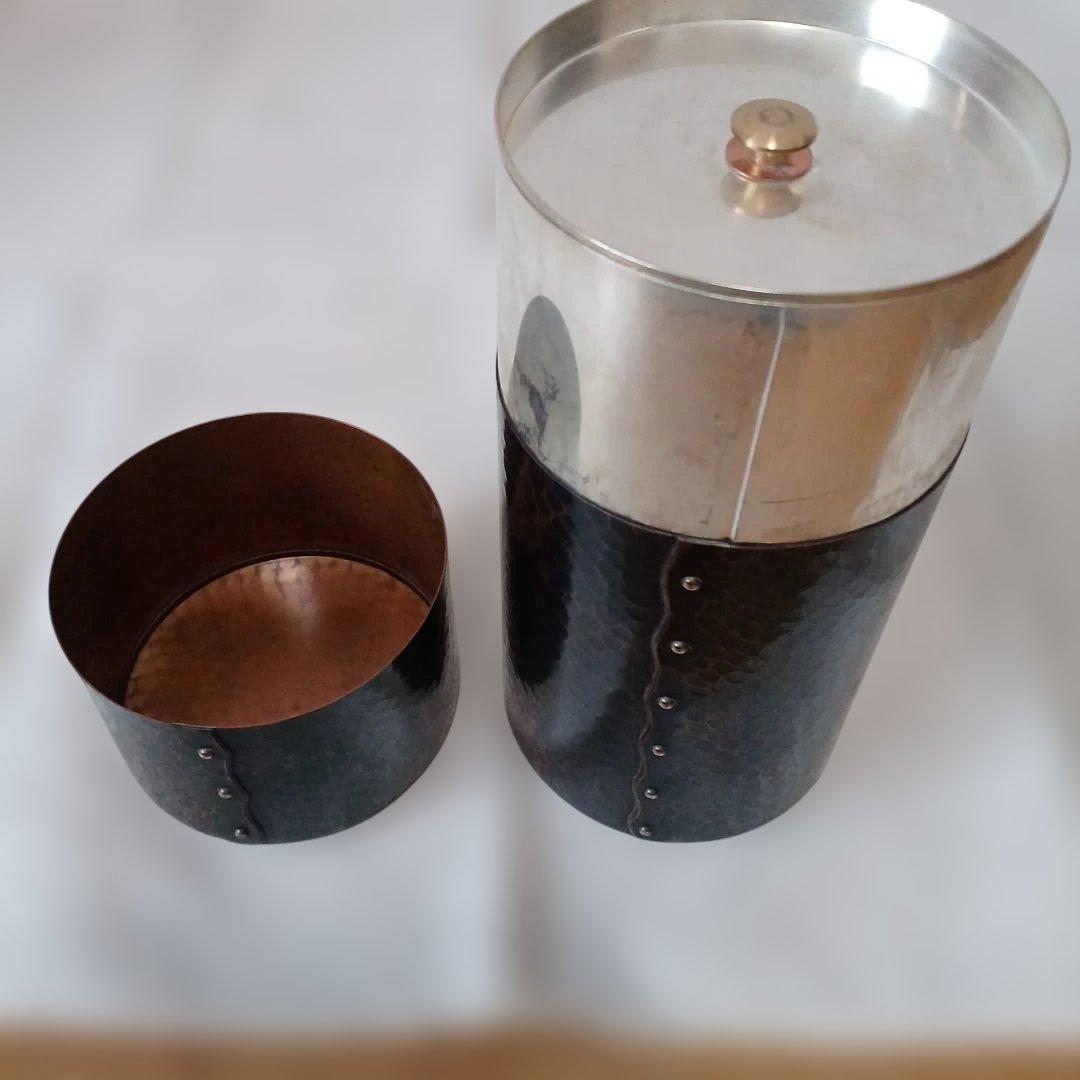 伝統工芸 　新潟県燕市 　玉川堂 鎚起銅器　共箱付き 茶筒