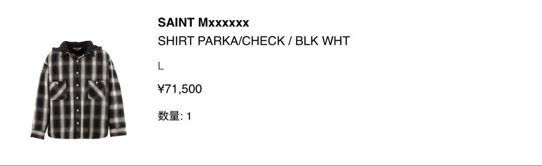 ジャケット・アウター SAINT Mxxxxxx SHIRT PARKA/CHECK L