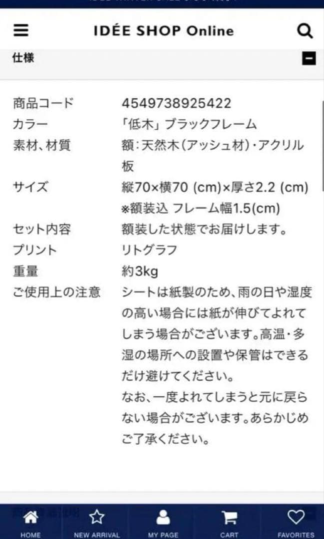 【IDEE】アンリ・マティス 低木 ブラックフレーム ポスター　イデー