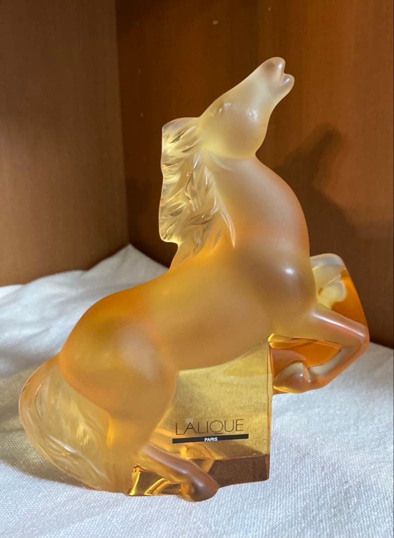 ラリック　馬　置物　アンバー　琥珀