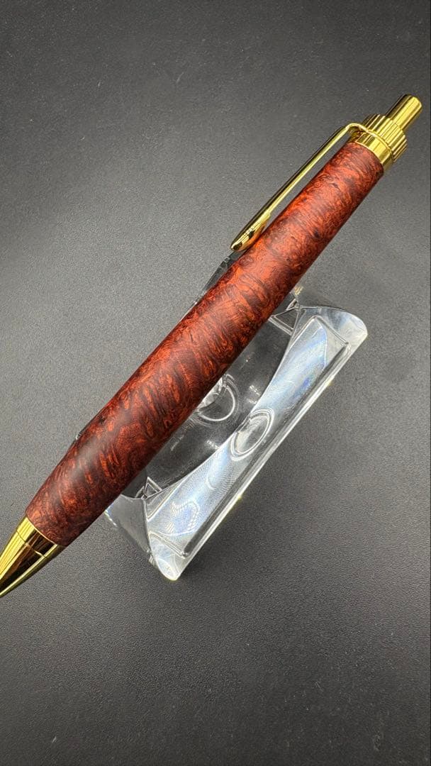 476 超極上　本花梨　瘤杢　木軸シャーペン　木軸ボールペン