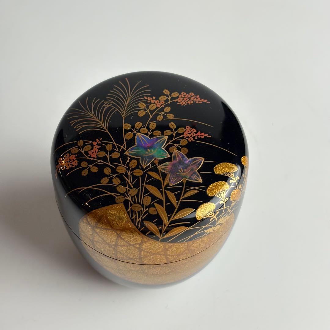 蒔絵 中棗 茶道具 茶器 棗 漆塗 金蒔絵 漆芸