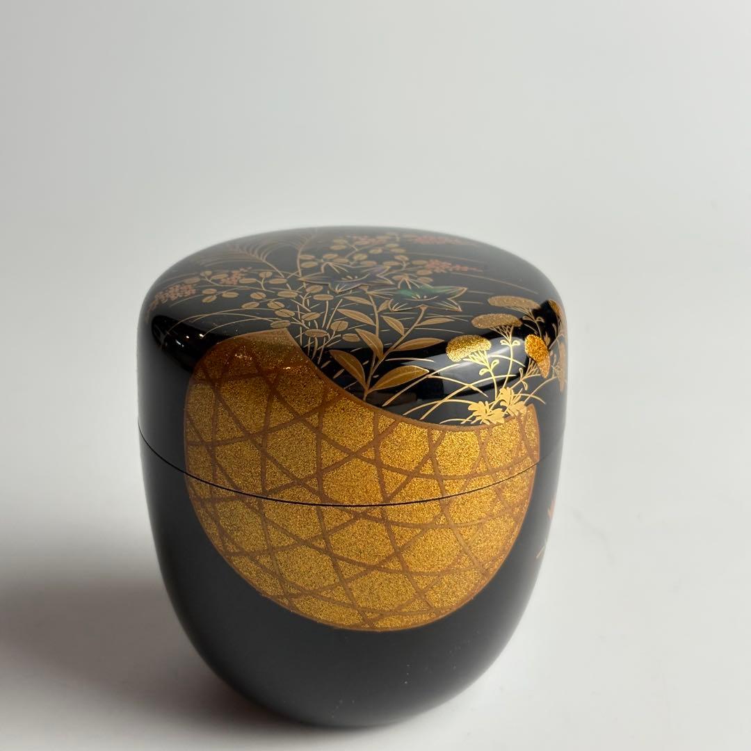 蒔絵 中棗 茶道具 茶器 棗 漆塗 金蒔絵 漆芸