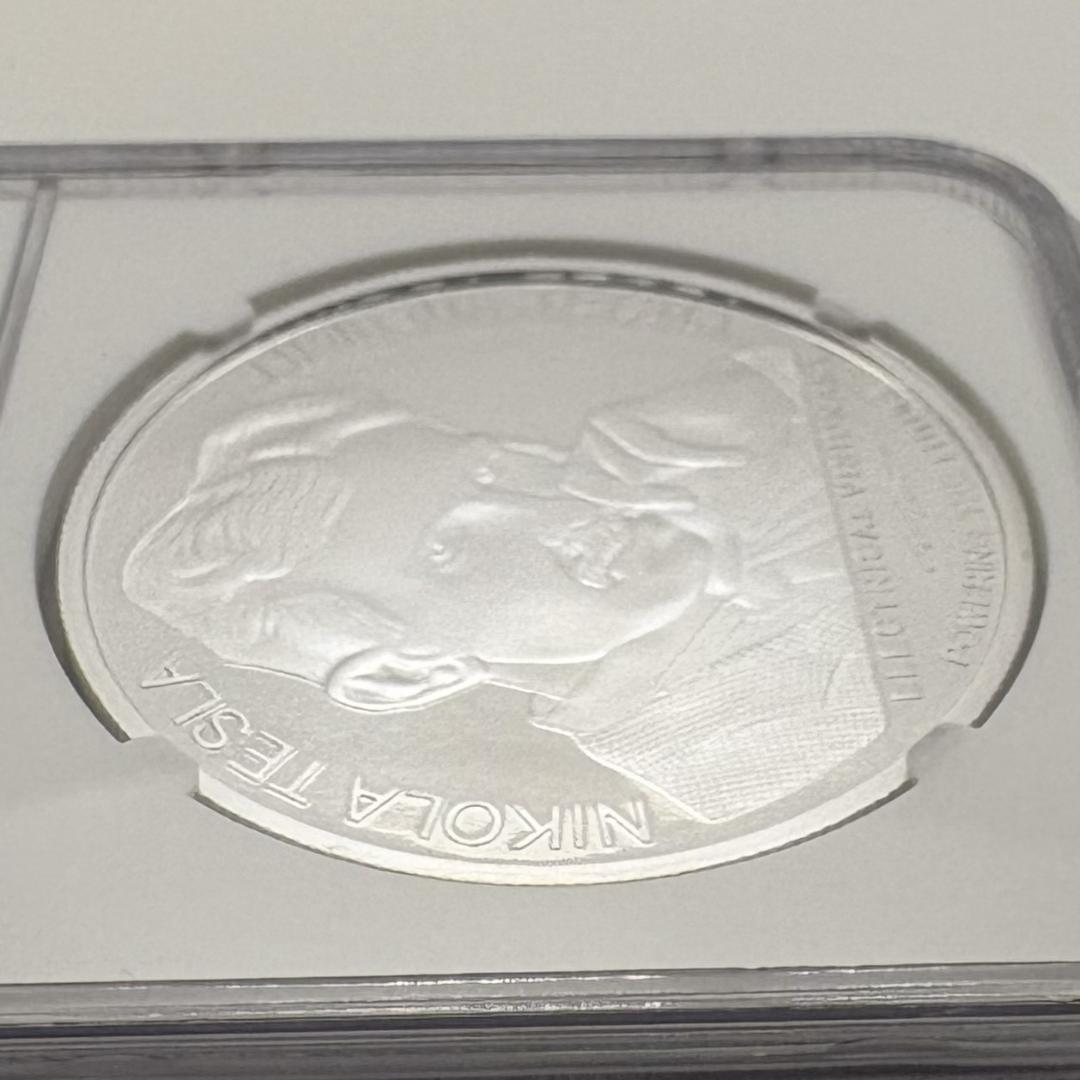 ★偉大な科学者 ニコラ・テスラ 銀貨 2018年 セルビア NGC MS69