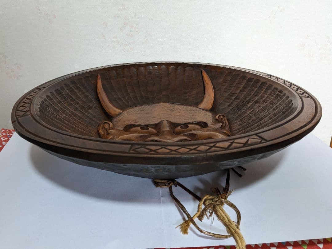 ♦木彫 般若 作家刻印入 壁掛 置物飾り 縁起物 魔除け厄除け開運 古美術骨董品