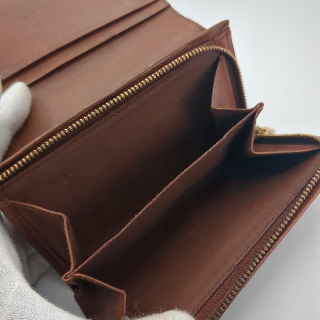 ルイヴィトン 二つ折り財布 トレゾール ブラウン モノグラム 外見美品