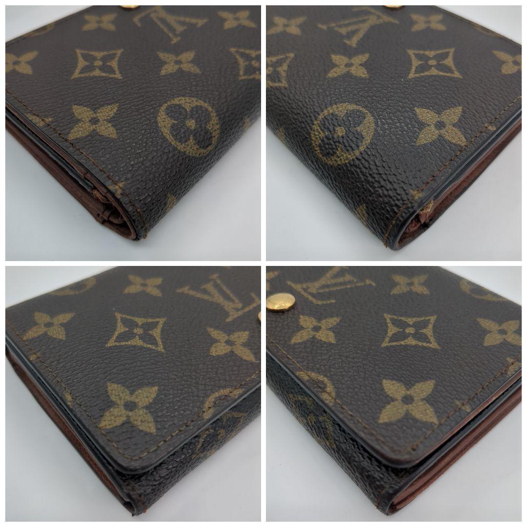ルイヴィトン 二つ折り財布 トレゾール ブラウン モノグラム 外見美品