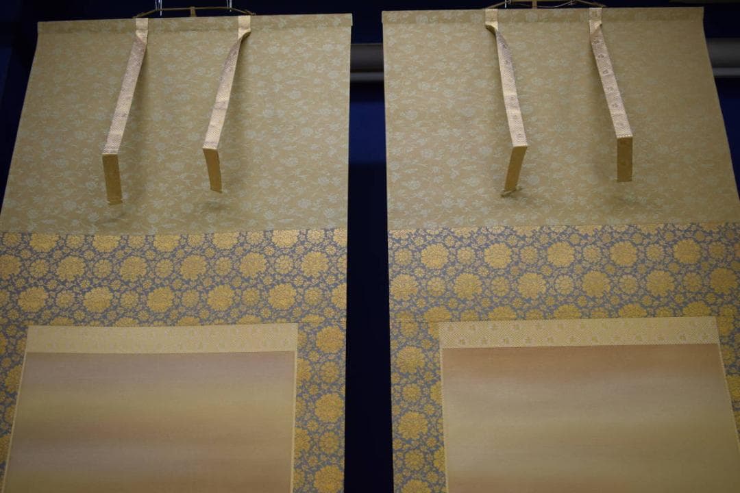 真作/国井幸雪/國井幸雪/恵比須大黒図/双幅/桐共箱付/布袋屋掛軸HI-275