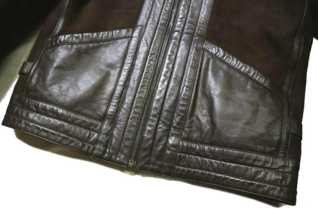 美品 ポールスミス　コレクション ムートン ジャケット 羊革 茶　M