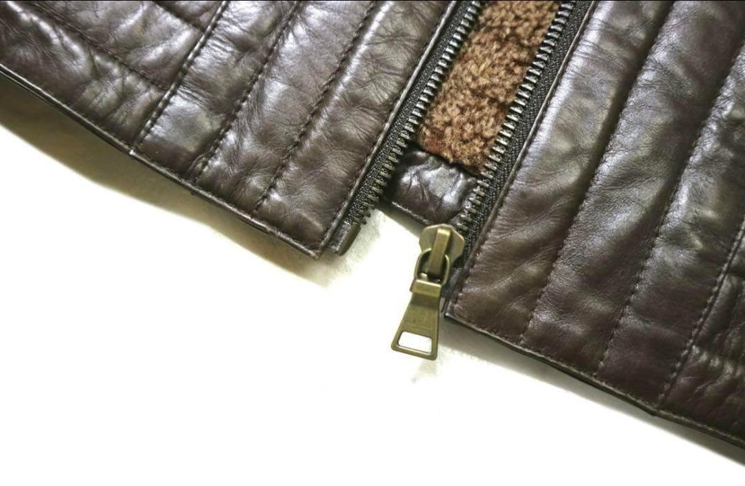 美品 ポールスミス　コレクション ムートン ジャケット 羊革 茶　M