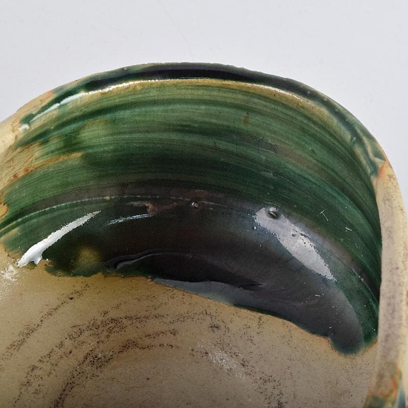 茶道具　古瀬戸　織部焼　沓茶碗　時代箱付　C　R9114