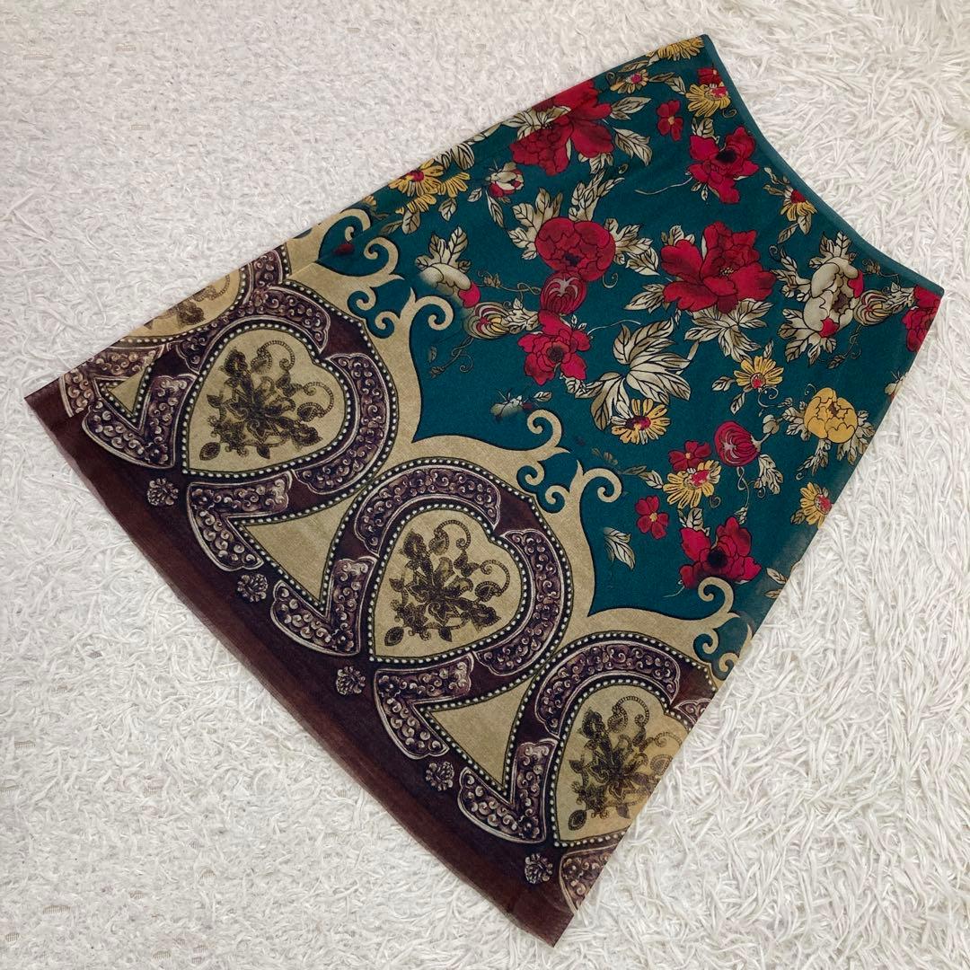 VIVIENNE TAM 花柄スカート グリーン XS モダン 華やか オシャレ