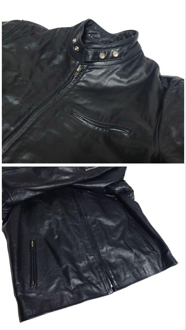 HORN WORKS 本革 ライダース レザー キルティング 5L 黒