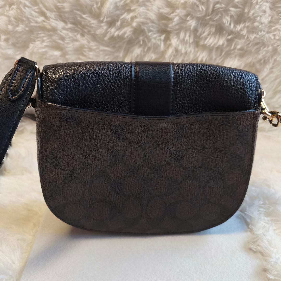 COACH ジョージー サドルバッグ シグネチャー 2way 黒