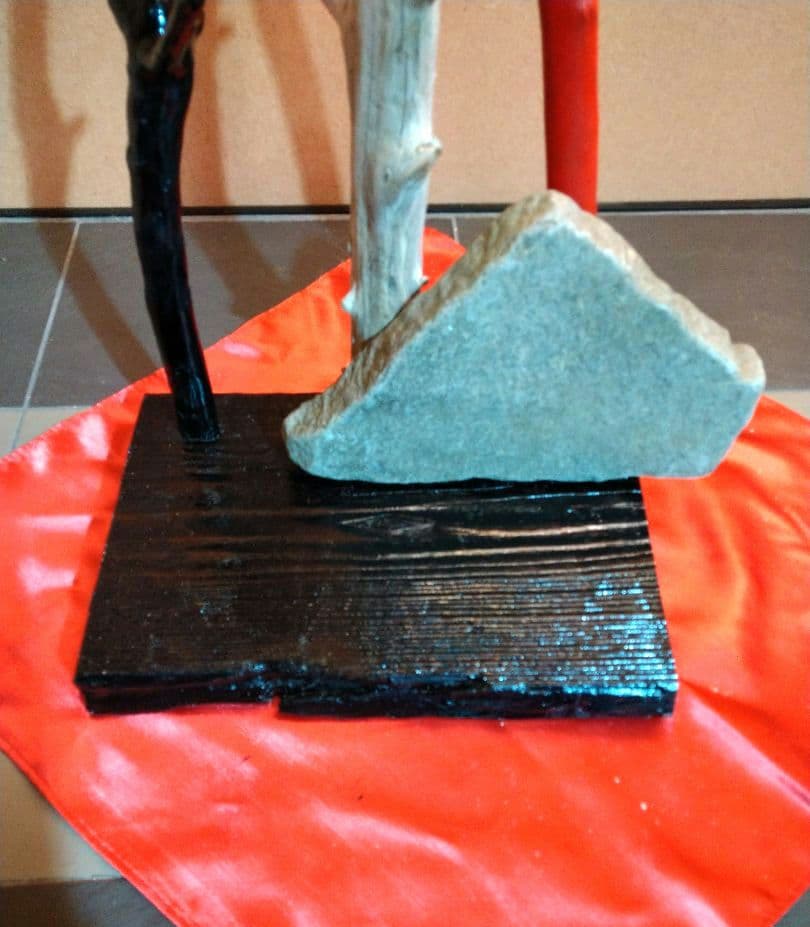 ♥インテリア３色流木・特大平石♥ハンドメード・アレンジ無限大オブジェ置物台セット