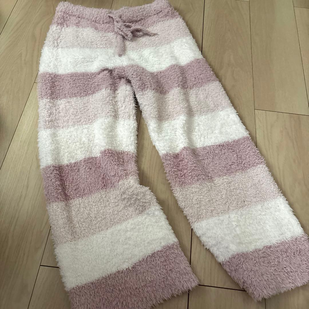 週末限り 美品 ジェラピケ フリース ストライプ ルームウェアセット