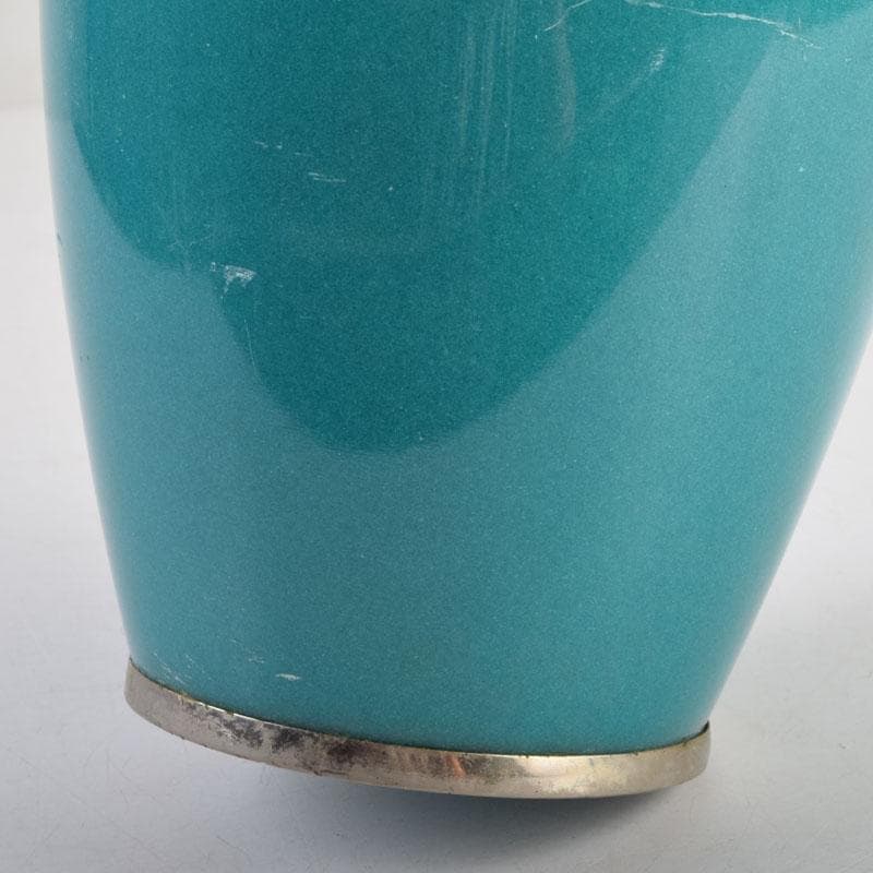 七宝焼　花文　花瓶　V　9050