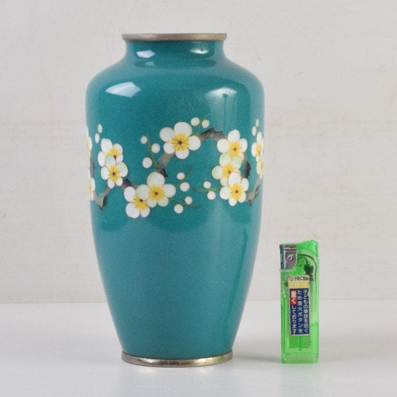 七宝焼　花文　花瓶　V　9050