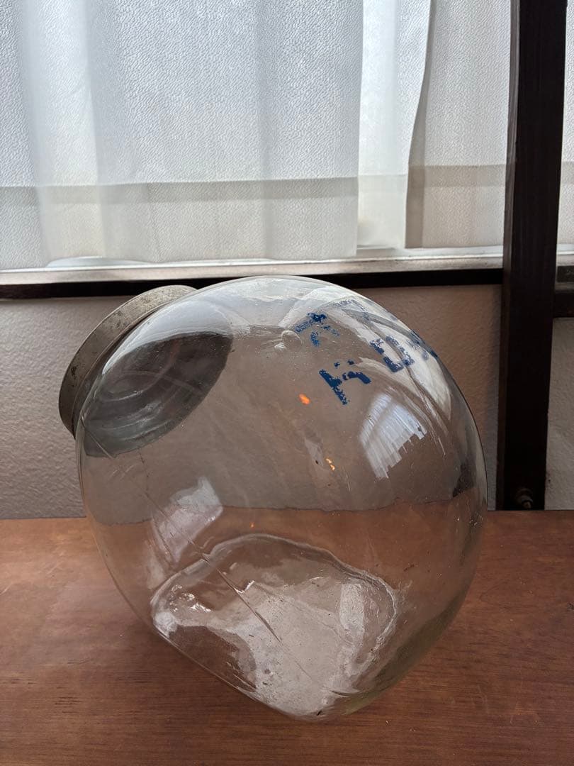 昭和 レトロ 菓子瓶 オマタドロップ 気泡 ガラス ガラス瓶 レトロ雑貨 希少