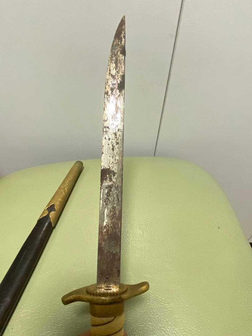 日本軍　軍刀　拵え　模造刀　指揮刀　儀礼刀　海軍短剣　ジャンク品全長42.5cm