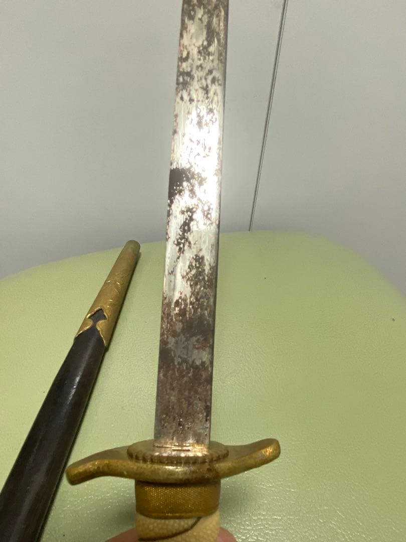 日本軍　軍刀　拵え　模造刀　指揮刀　儀礼刀　海軍短剣　ジャンク品全長42.5cm