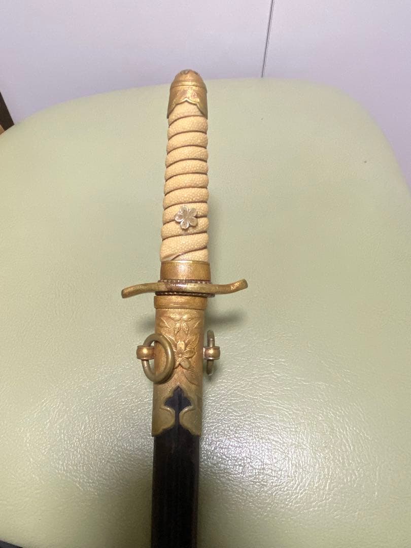 日本軍　軍刀　拵え　模造刀　指揮刀　儀礼刀　海軍短剣　ジャンク品全長42.5cm