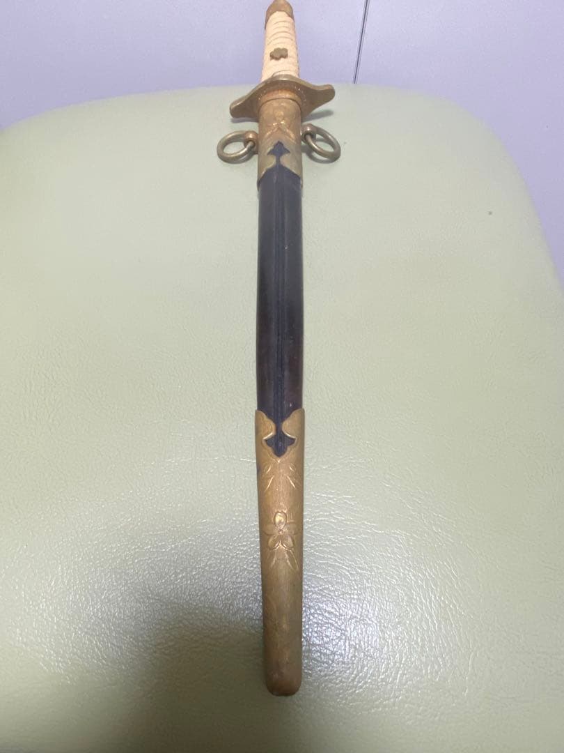 日本軍　軍刀　拵え　模造刀　指揮刀　儀礼刀　海軍短剣　ジャンク品全長42.5cm