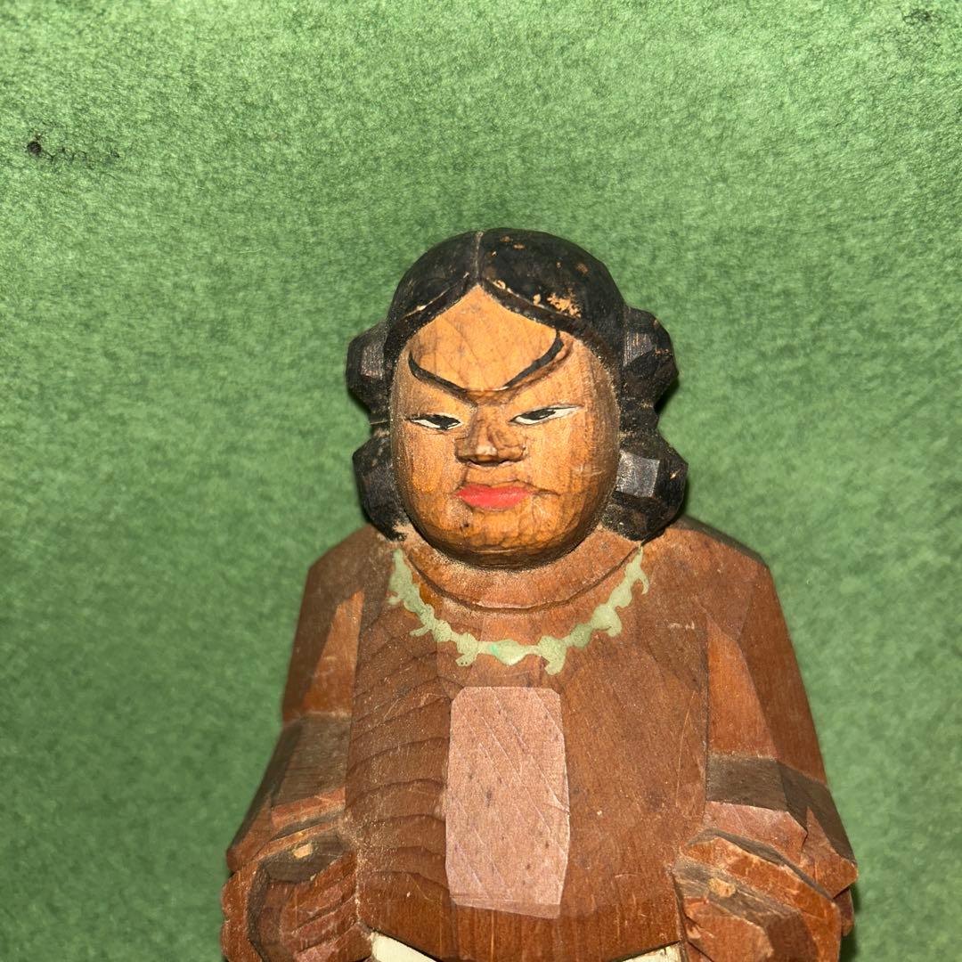 御尊像　天手力男神(あめのたぢからおのかみ)木彫　日本神話　戸隠神社　戦前