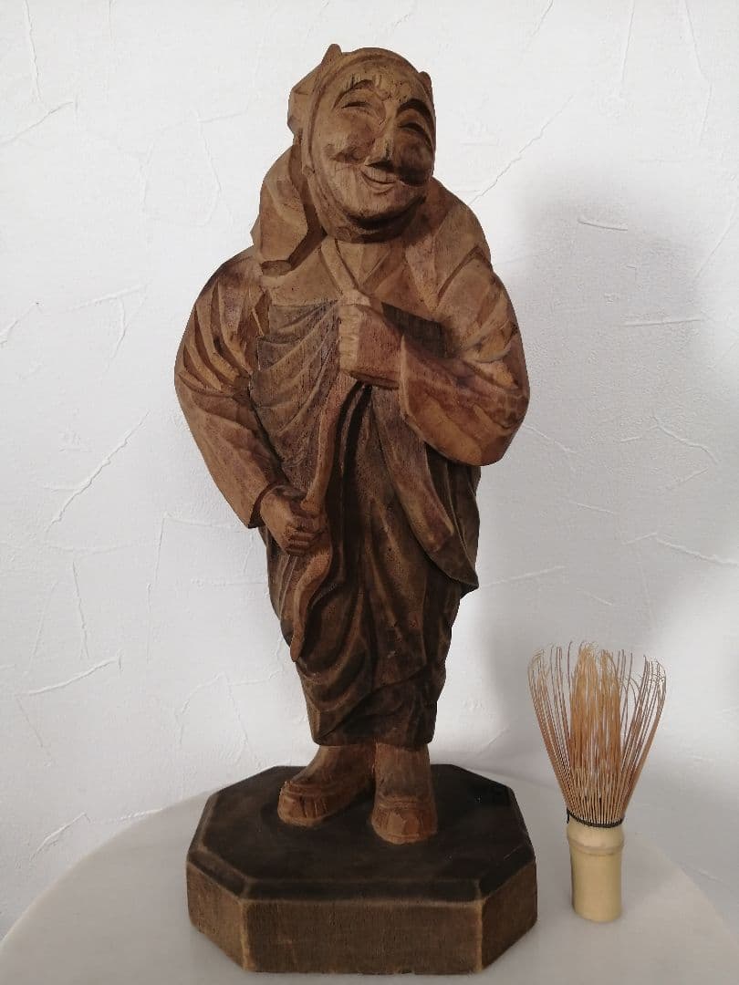 李朝 朝鮮 木彫 彫刻 木像 35cm