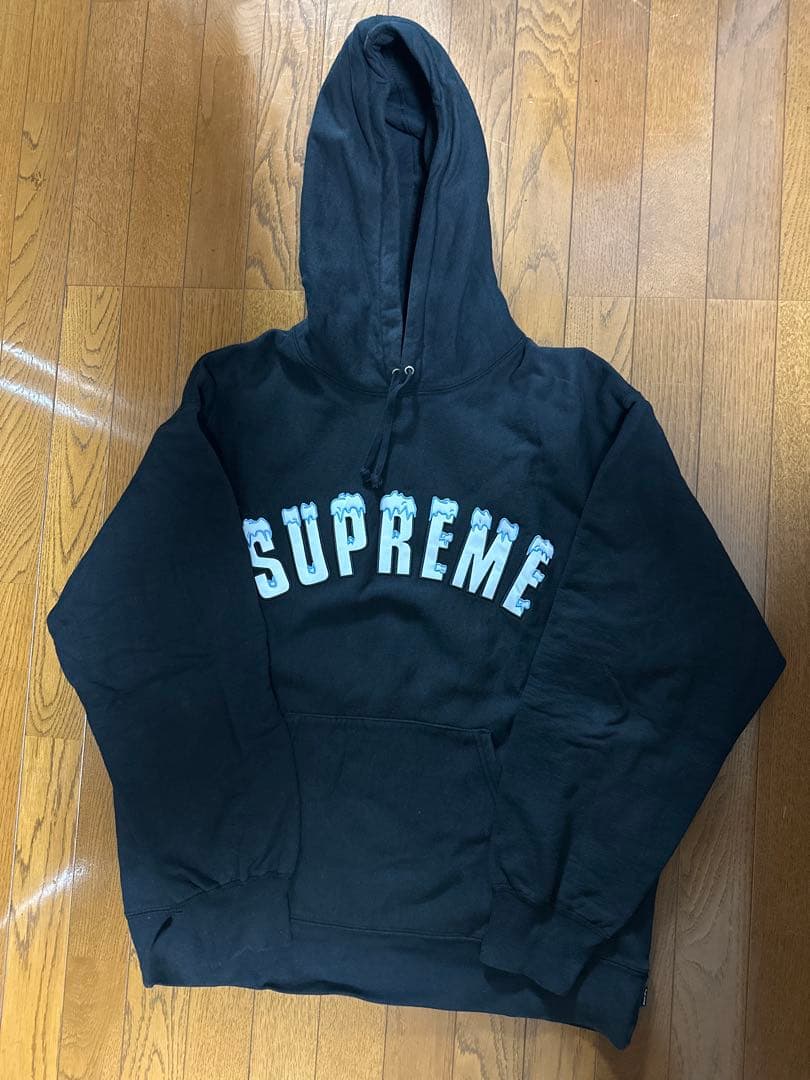 Supreme アーチロゴ　ブラック パーカー XL