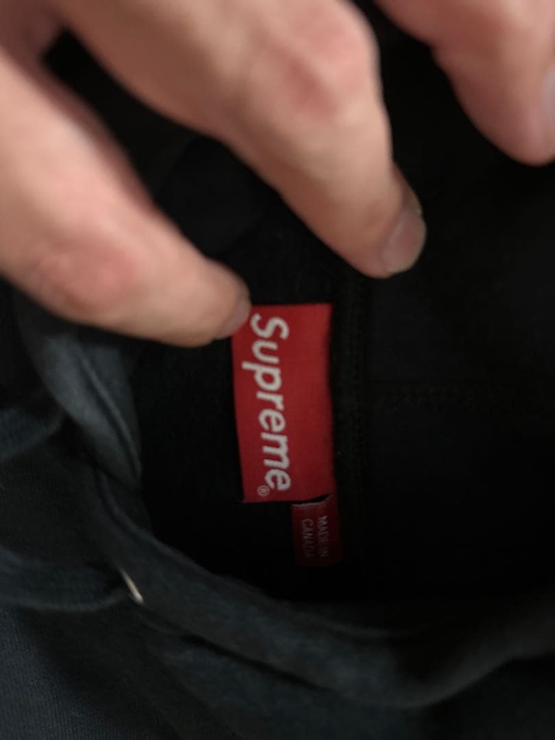 Supreme アーチロゴ　ブラック パーカー XL