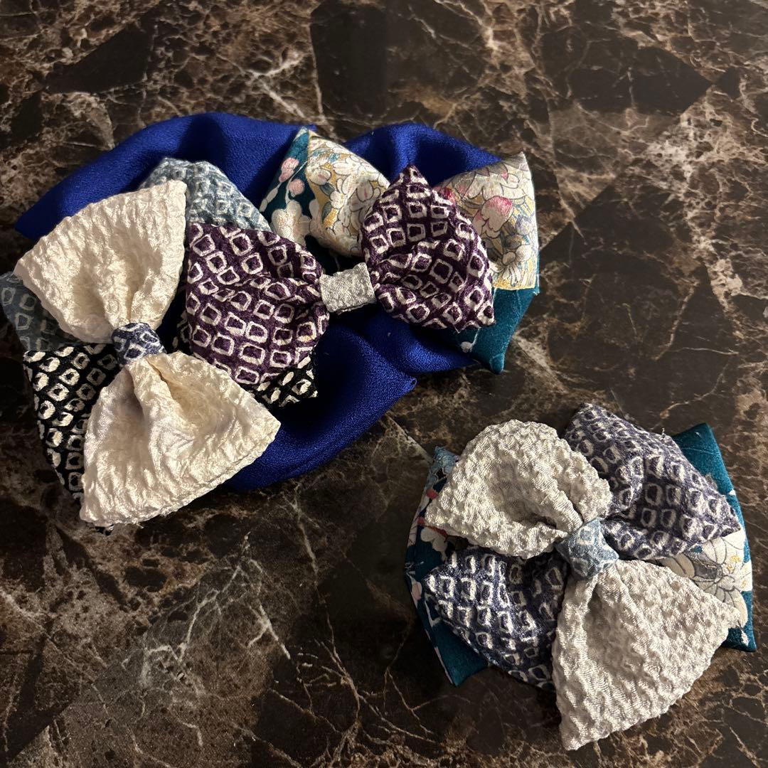 aiko2017さま 4点 ヘッドドレス 髪飾り 七五三 753 青 赤 真紅