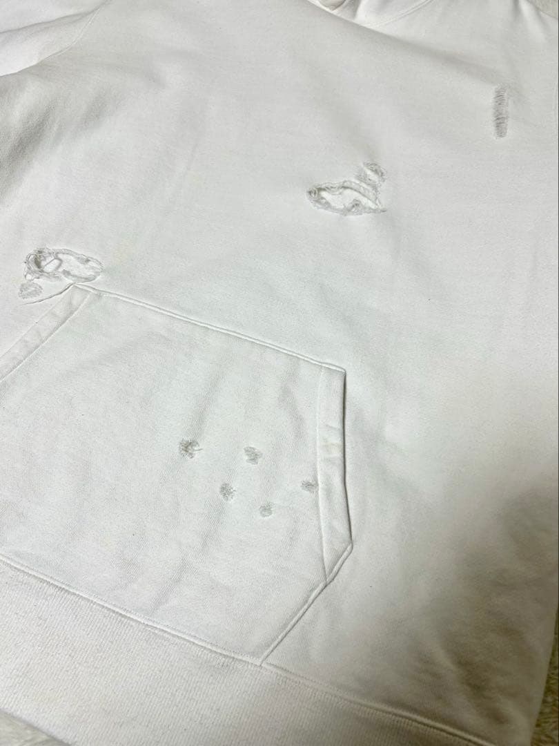 NUMBER (N)INE ナンバーナイン ダメージ パーカー ホワイト L