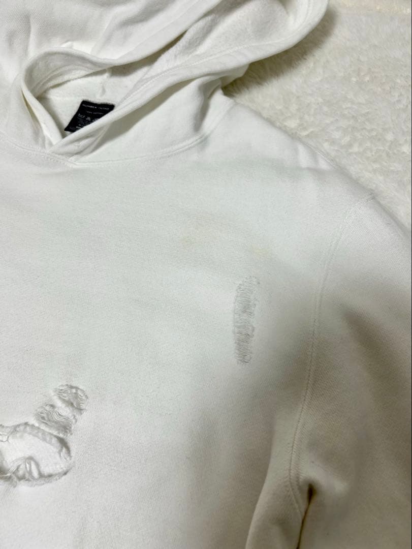 NUMBER (N)INE ナンバーナイン ダメージ パーカー ホワイト L