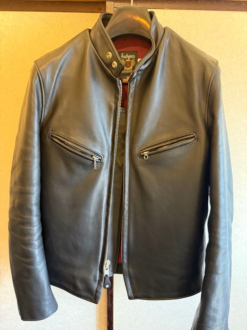Schott シングルライダースジャケット サイズ36 ブラック