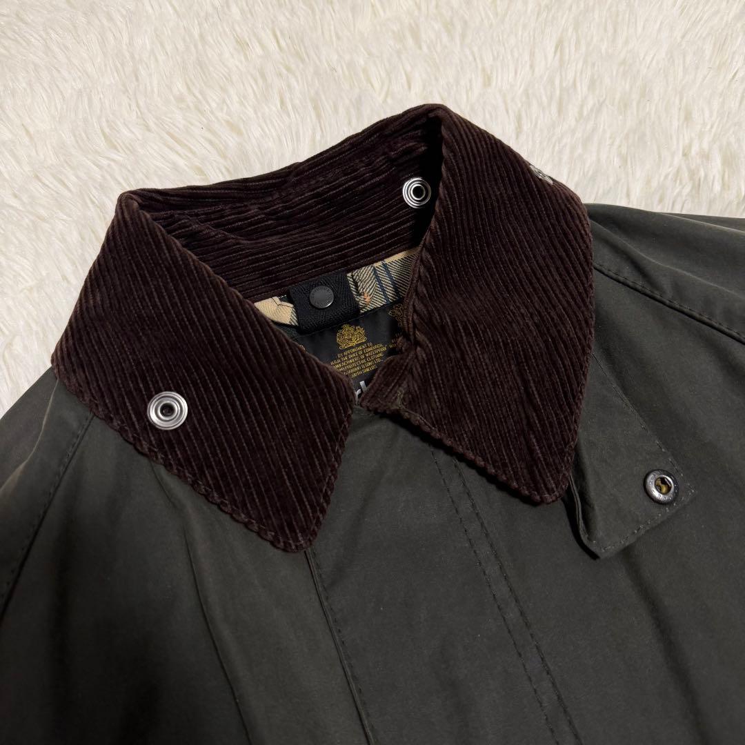 美品Lサイズ相当　バブアー　スリムビデイル　ワックスジャケット　袖リブ　カーキ