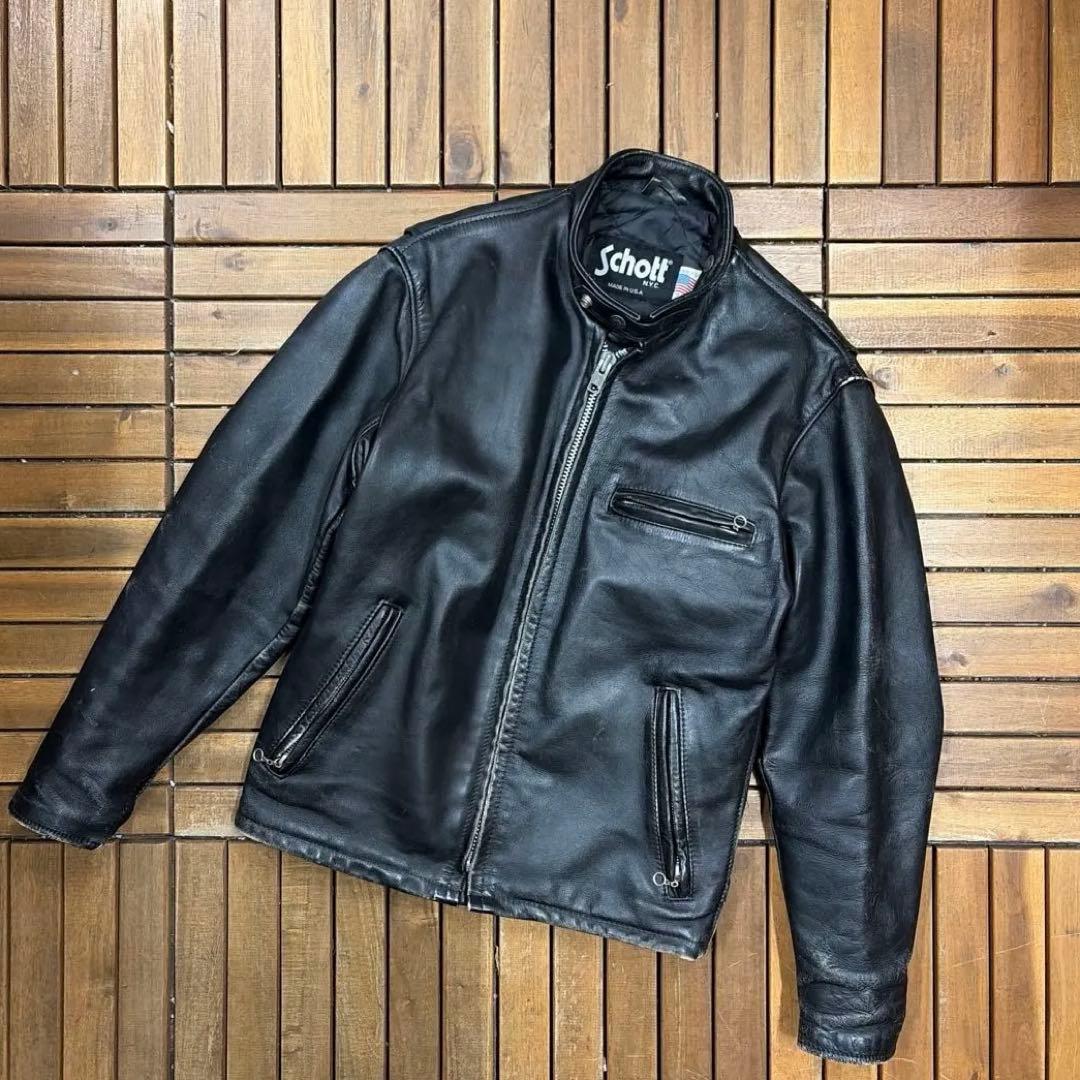 USA製 Schott ショット レザー シングルライダース ジャケット