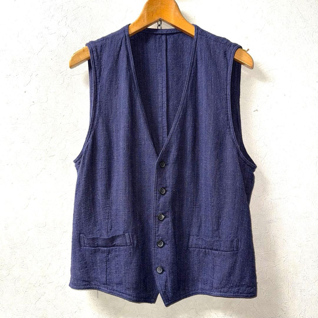 美品 LARDINI ラルディーニ リネンベスト シルク　ジレ　XL 52